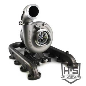 H&S Motorsports LLC 11-15 Ford Powerstroke 6.7 SX-E Turbo Kit Raw Aluminum - 122007-66